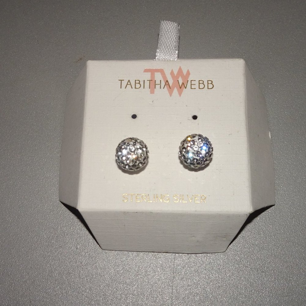 Tabitha Webb Sterling Silver Disco Ball Stud Pierced Earrings